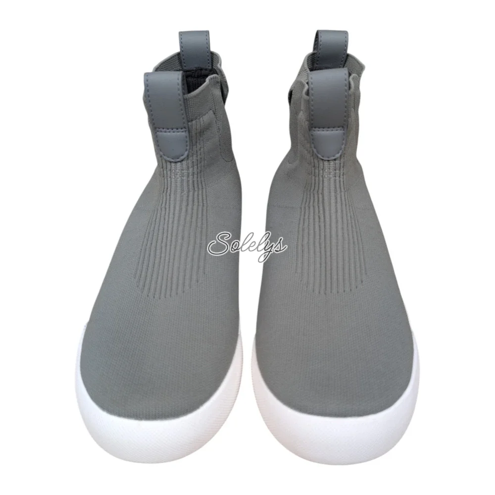 Vessi Weekend Chelsea Concrete Grey White Waterproof Dyma-Tex Knit Boot Womens 9